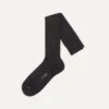 Dark Navy Wool Over-the-Calf Socks 2 Dark Navy Wool Over-the-Calf Socks -Drakes Shop bl2